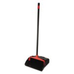 Dust Pan - Lobby w/ Rear Wheels - Black/Red - 13" wide - 30" handle